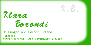 klara borondi business card