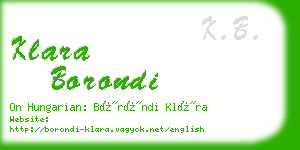 klara borondi business card